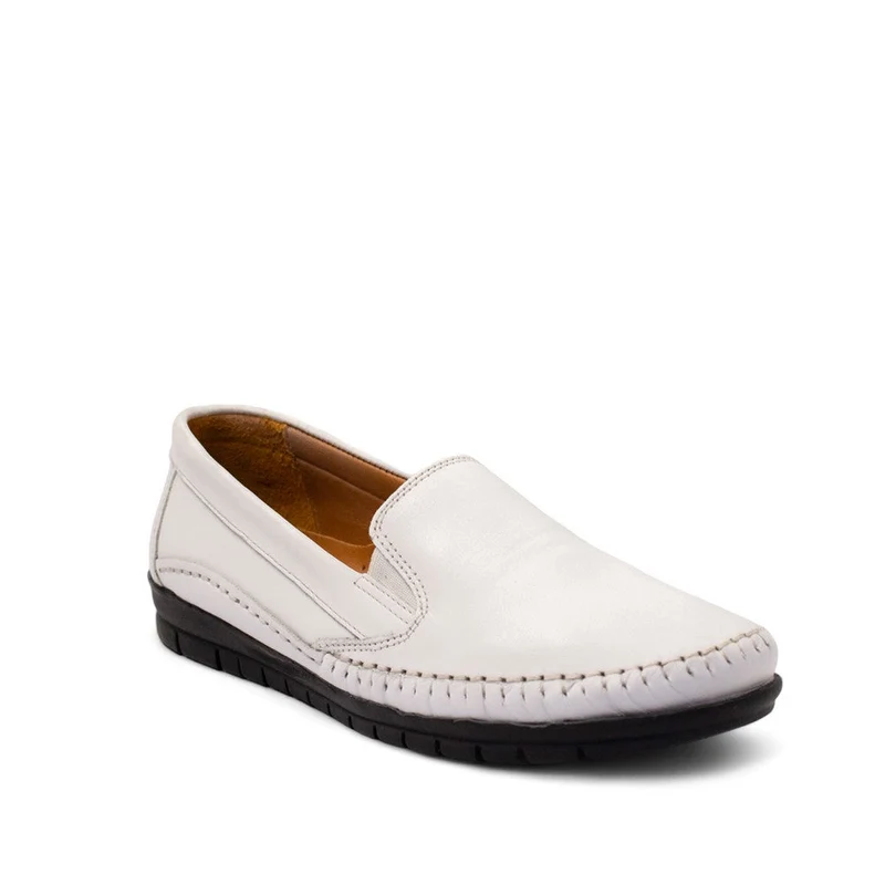 Women white Leather Espadrilles #2790