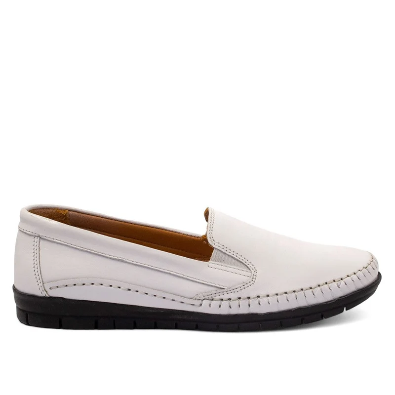 Women white Leather Espadrilles #2790
