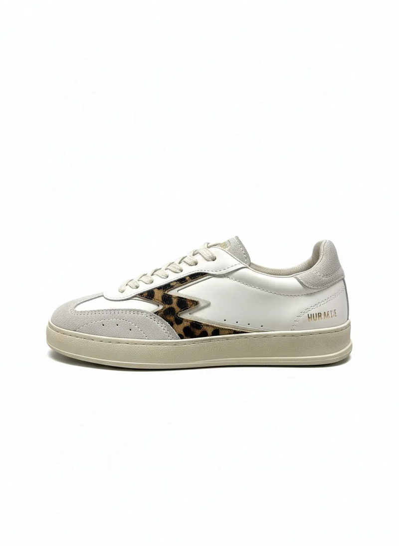 CLUB DELUXE BRUSHED TOBACCO LEOPARD PRINT SCRATCHED SUEDE LOGO white leo