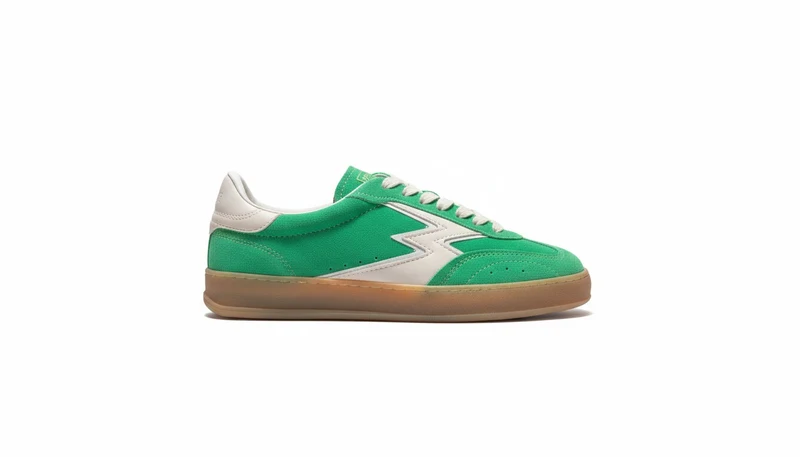 CLUB MATCHA STONEWASH SUEDE BUTTER LOGO AND DETAILS green