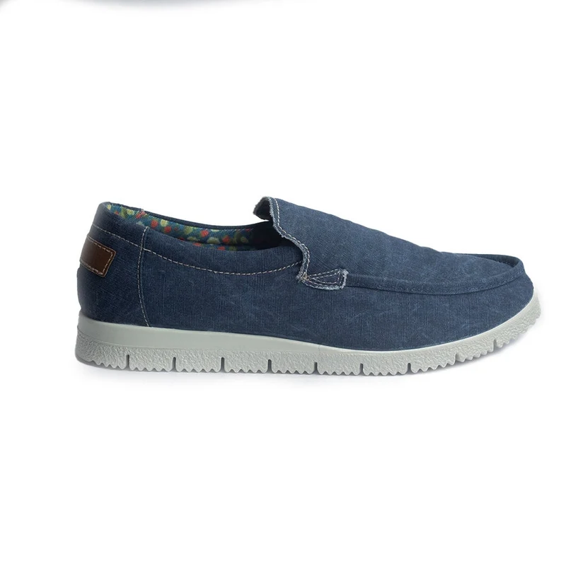 Italian Men Dark Blue Cloth Espadrilles #4065