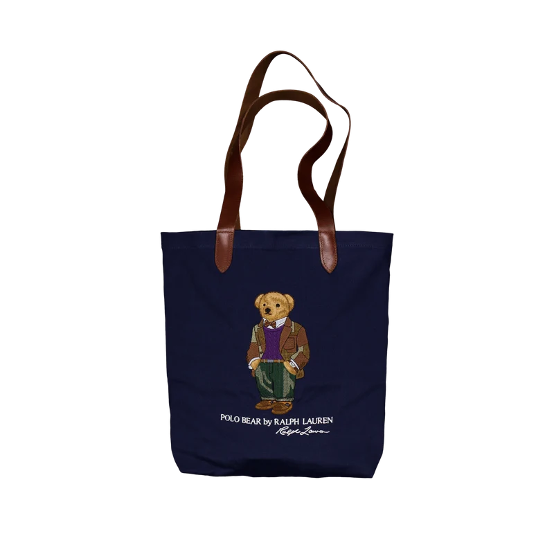 Polo Bear Twill Shopper Tote Newport Navy Bear