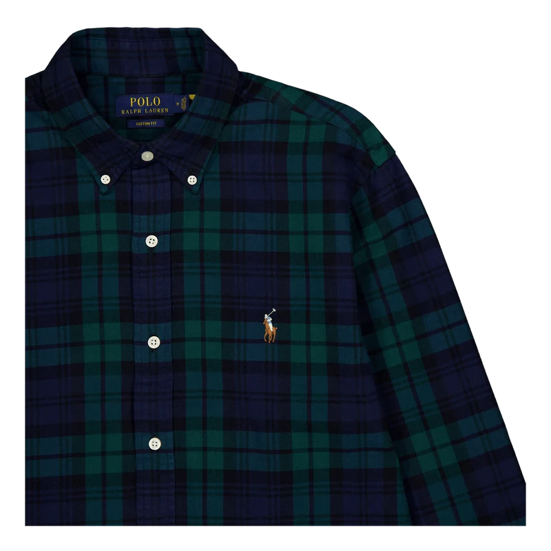 Custom Fit Plaid Oxford Shirt 5753 Navy/Green Multi