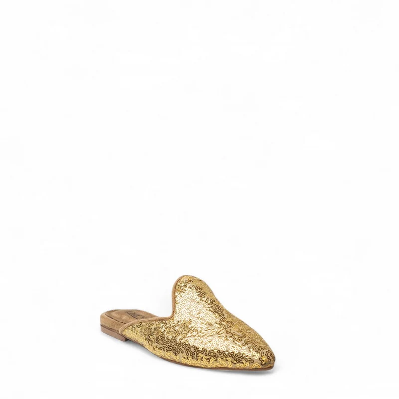 Women Gold Glitter Mules #3100