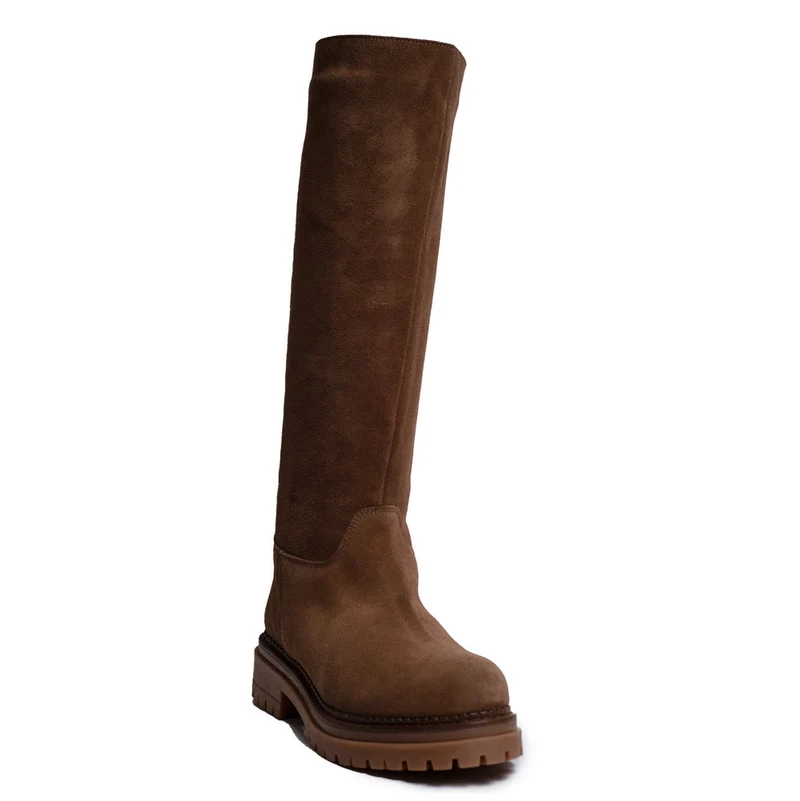Spanish Women Beige Chamois Boots #0314