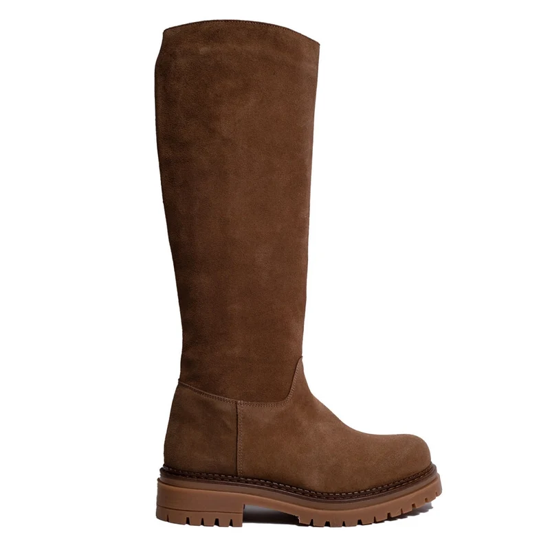 Spanish Women Beige Chamois Boots #0314