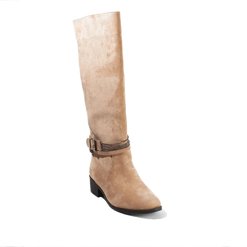 Women Beige Chamois Boots #2661