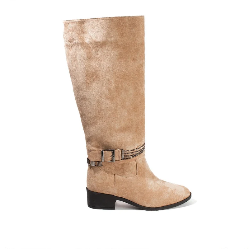 Women Beige Chamois Boots #2661