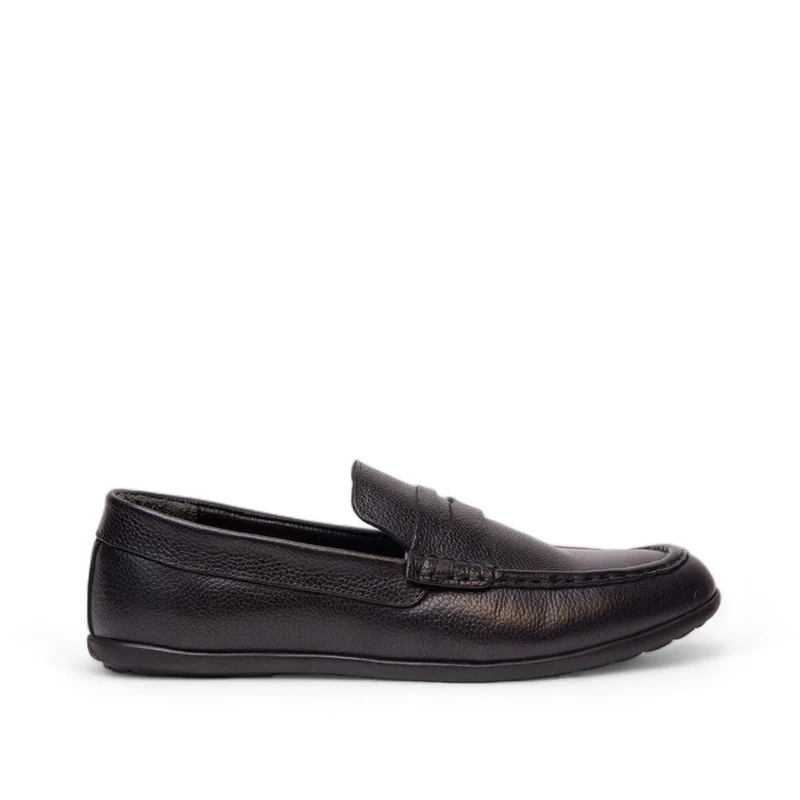 Men Black Leather Espadrilles #4551
