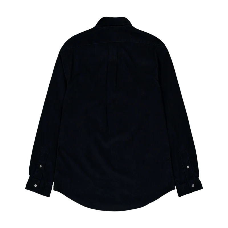 Custom Fit Corduroy Shirt Polo Black