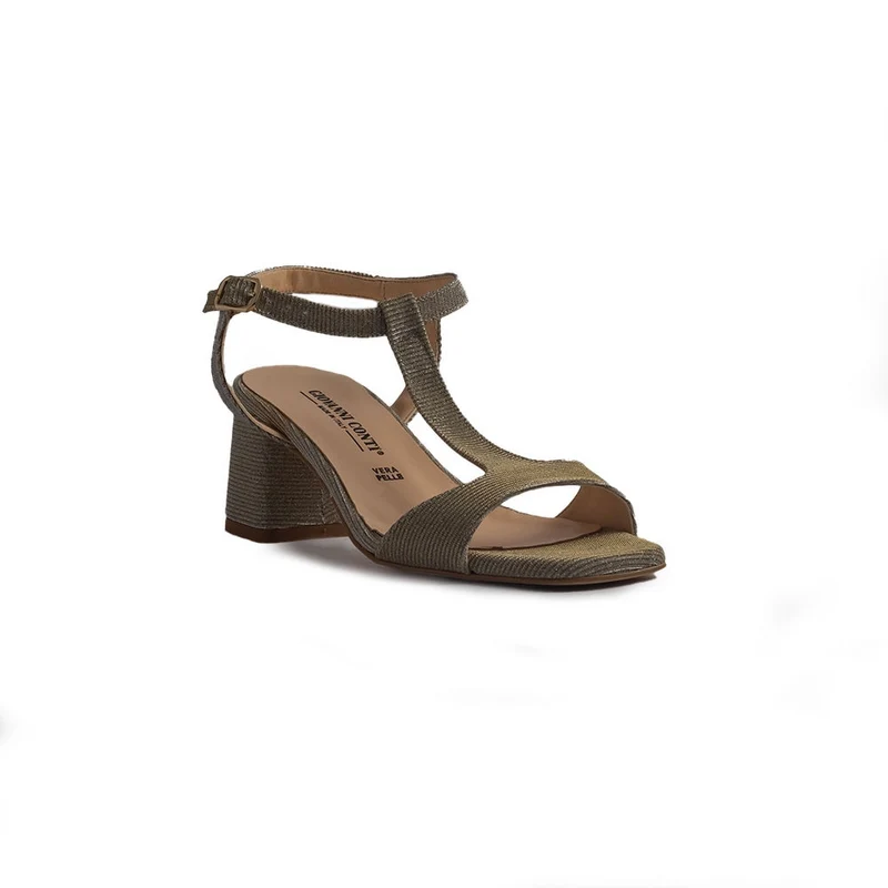 Italian Women Gold Satin Soiree Sandal #1323