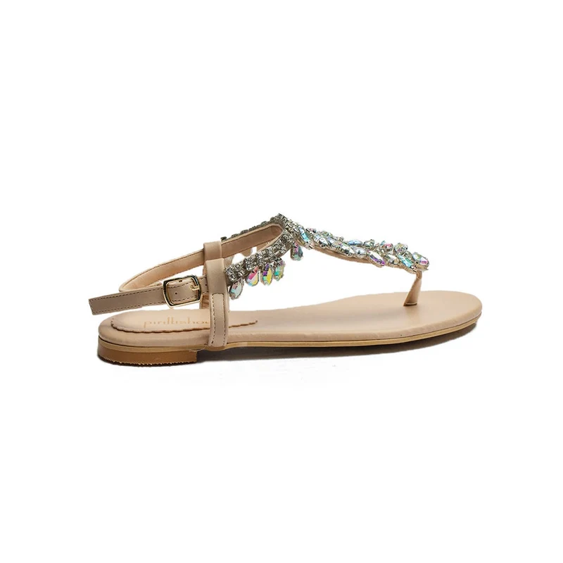 Turkish Women Beige Leather Sandal #2171