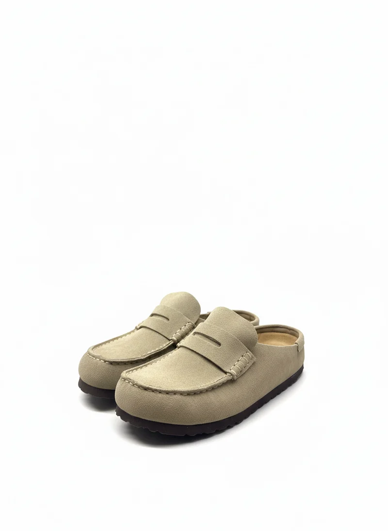 Naples Wrapped Suede Leather Unisex Narrow taupe