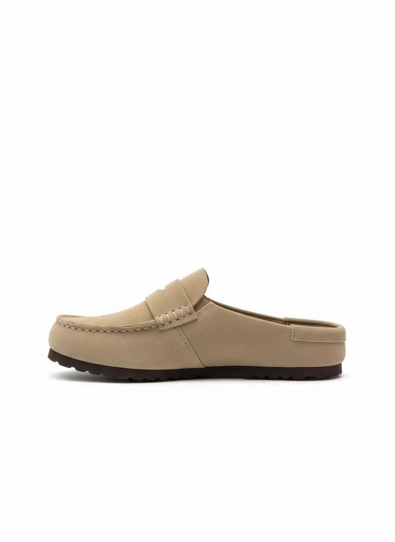 Naples Wrapped Suede Leather Unisex Narrow taupe