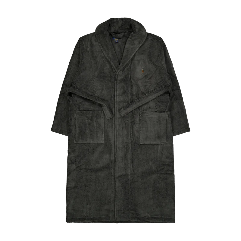 Shawl-Collar Terry Robe Dark Slate