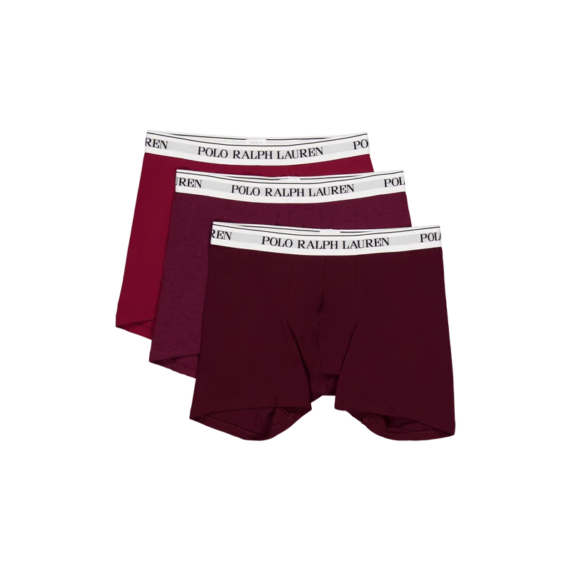 Stretch Cotton Boxer Brief 3-Pack 3Pk Rich Ruby/Wne Htr/Red Crpt