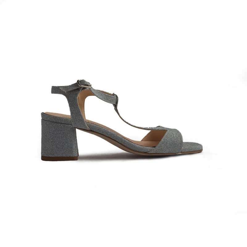 Italian Women Silver Satin Soiree Sandal #1321