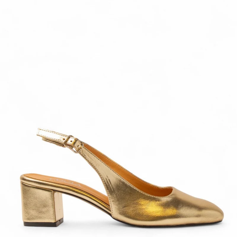 Women Gold Leather Sandal #3139