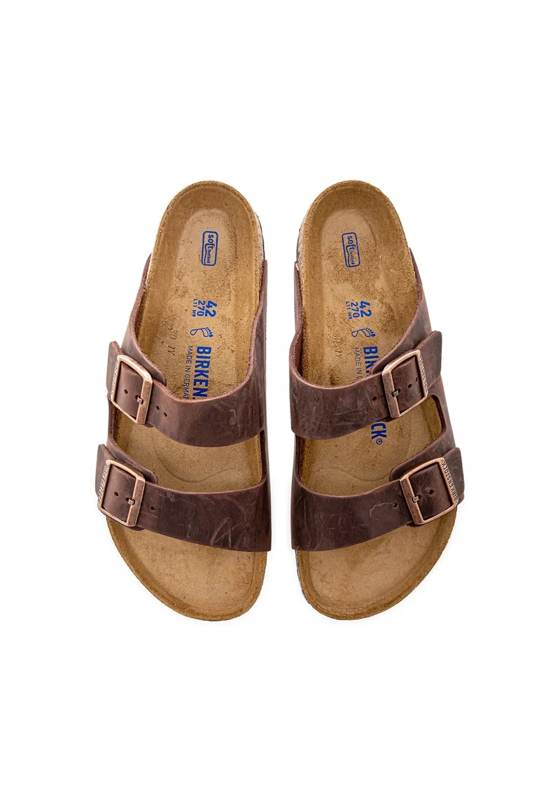 Arizona Soft Footbed Natural Leather Oiled Narrow habana