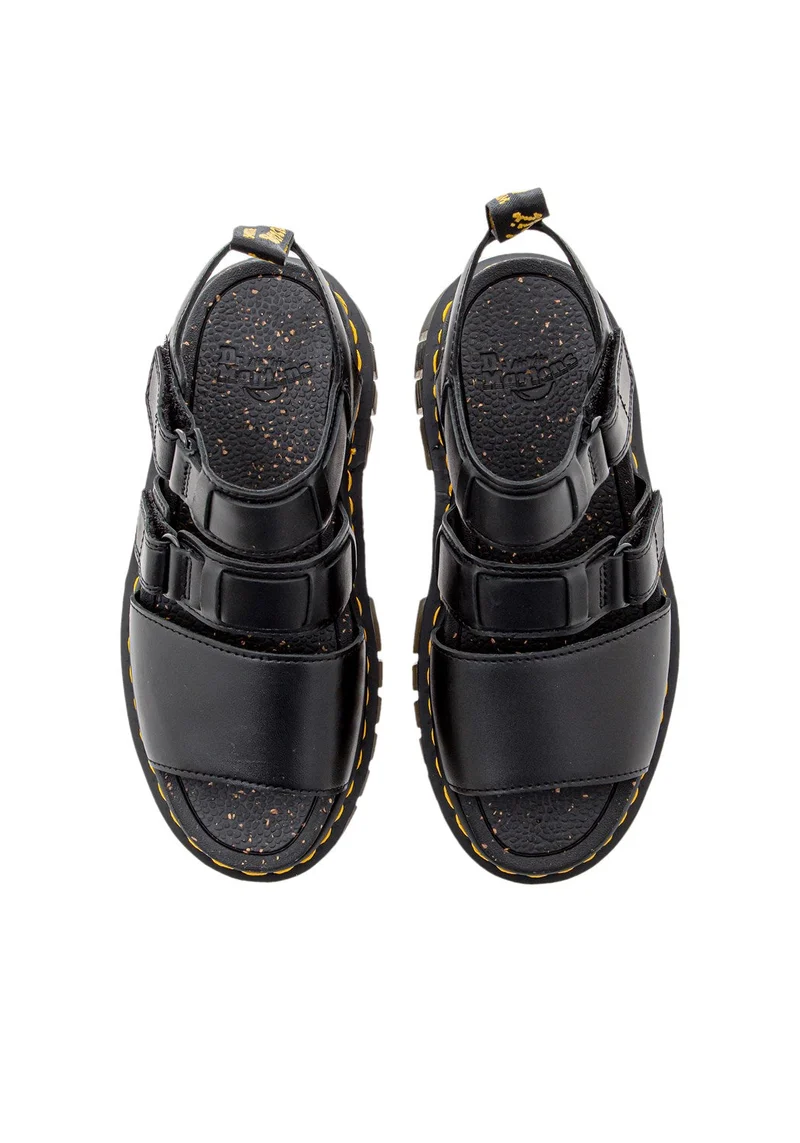 Ricki 3-Strap Sandal Black Nappa Lux