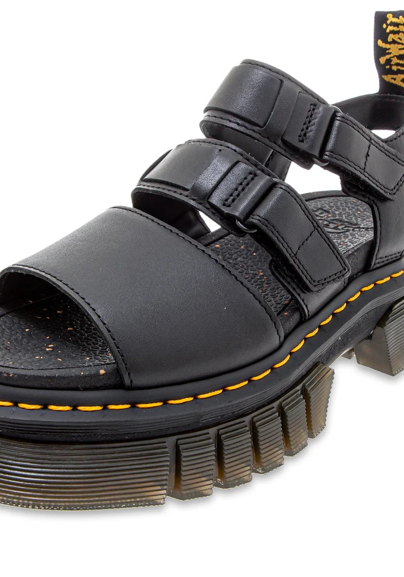 Ricki 3-Strap Sandal Black Nappa Lux