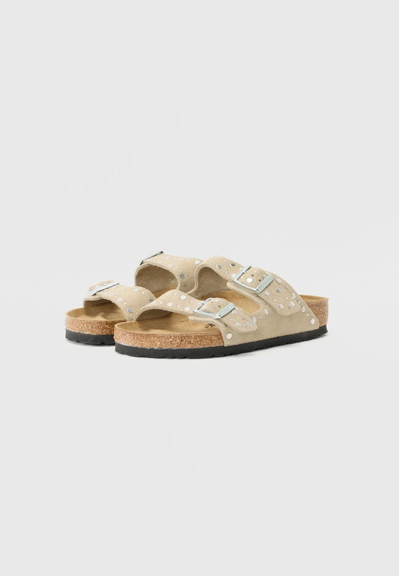 Arizona Rivets Suede Leather Women Narrow taupe