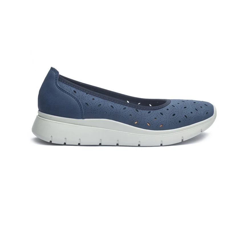 Italian Women Dark Blue Leather Espadrilles #1025