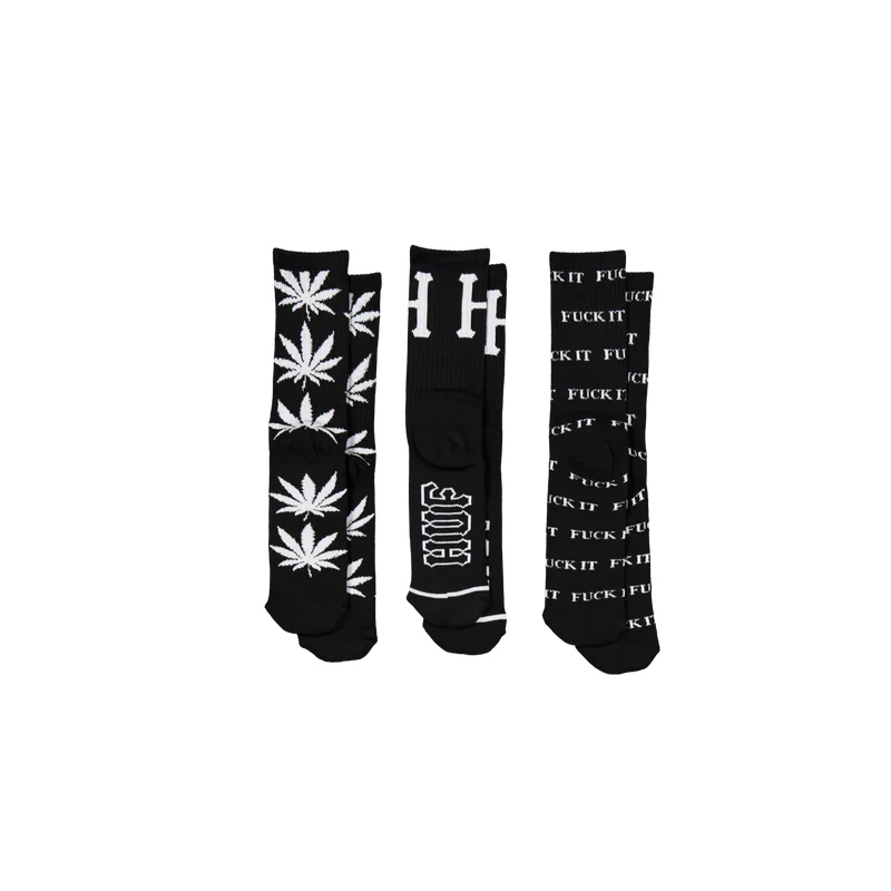 Huf Variety 3 Pack Sock Black/white