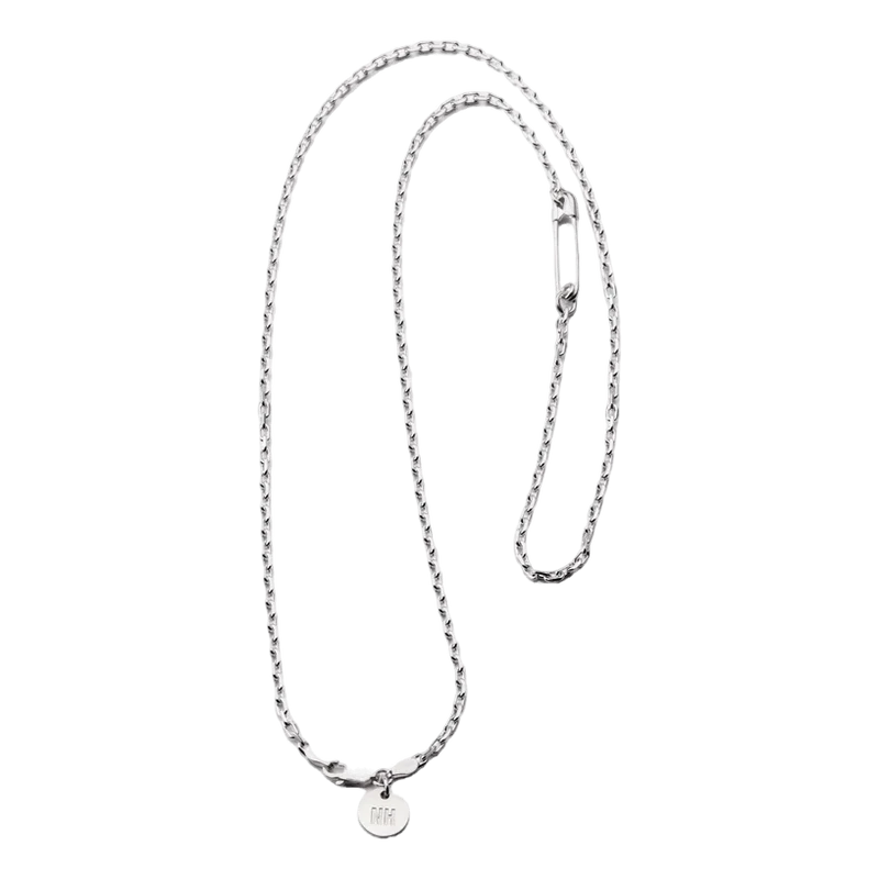 Silver Safety Pin Necklace Silver