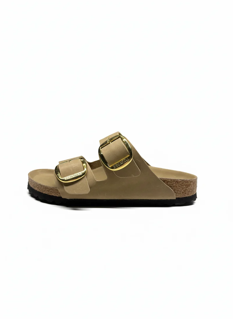 Arizona Big Buckle Oiled Leather Women Narrow tabacco brown