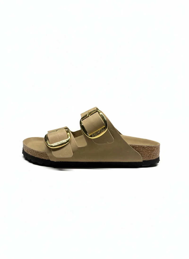 Arizona Big Buckle Oiled Leather Women Narrow tabacco brown