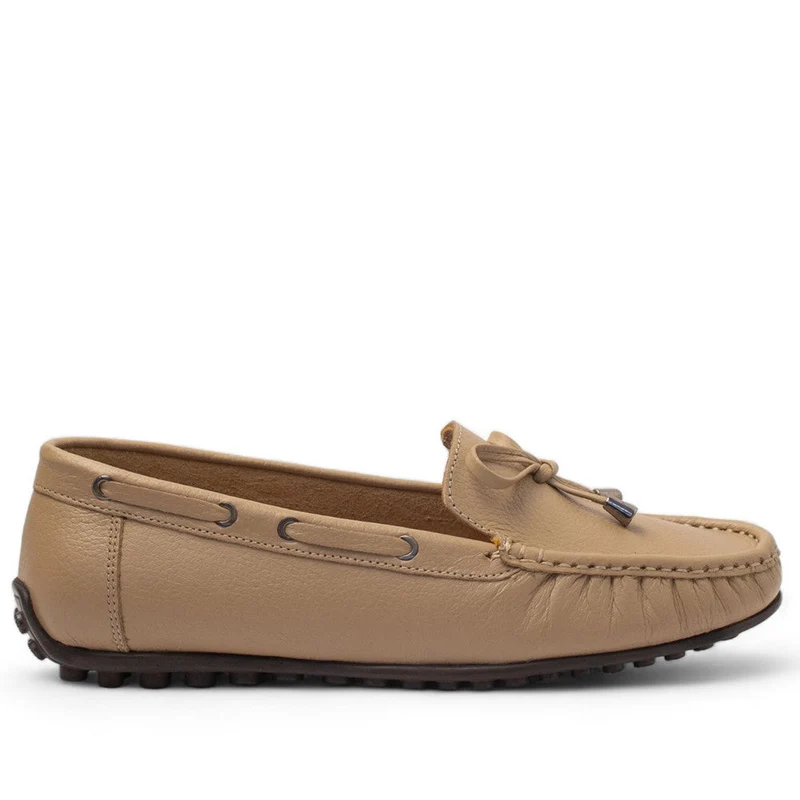 Women Beige Leather Espadrilles #2823