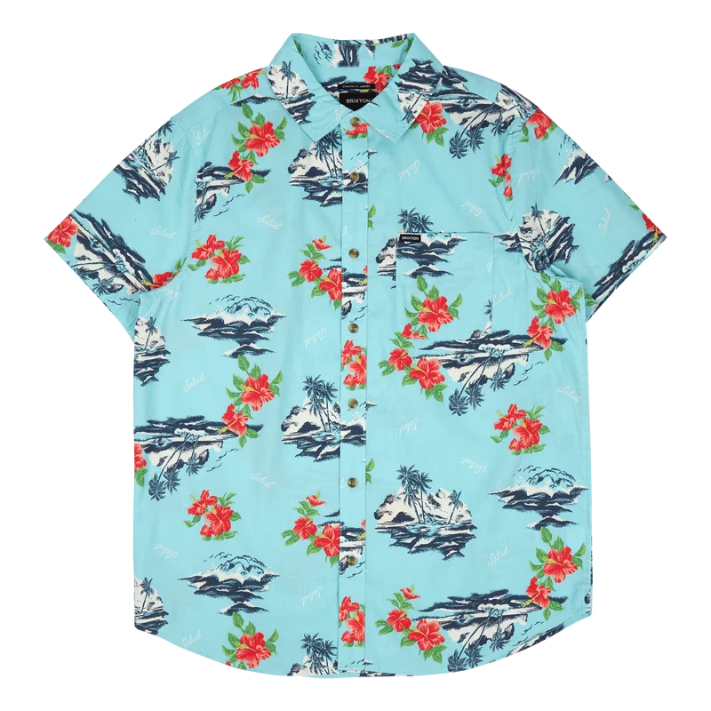 Charter Print S/s Wvn Canal Blue/paradise