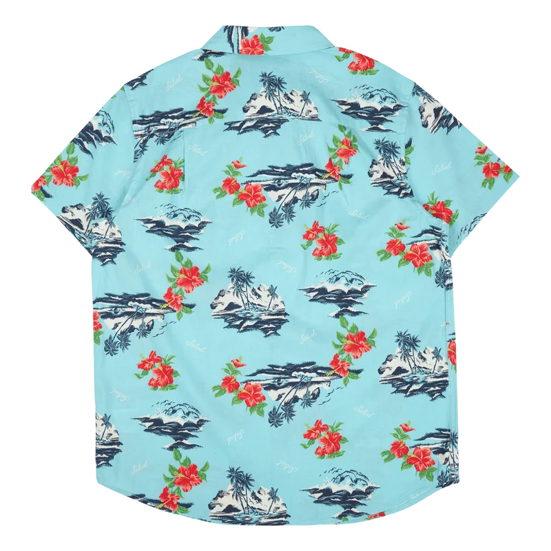 Charter Print S/s Wvn Canal Blue/paradise