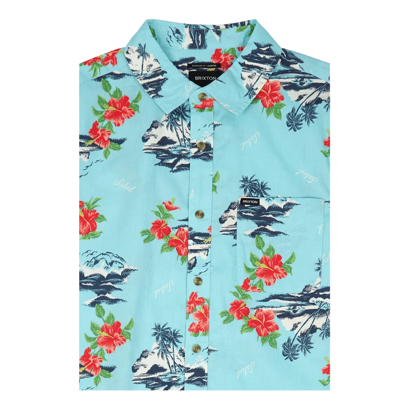 Charter Print S/s Wvn Canal Blue/paradise