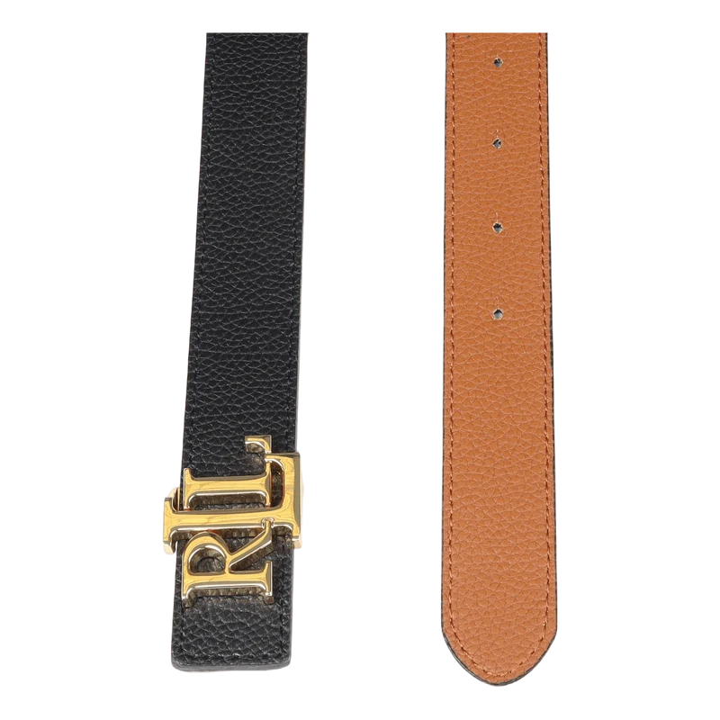 Reversible Logo Leather Belt Blk/Tan
