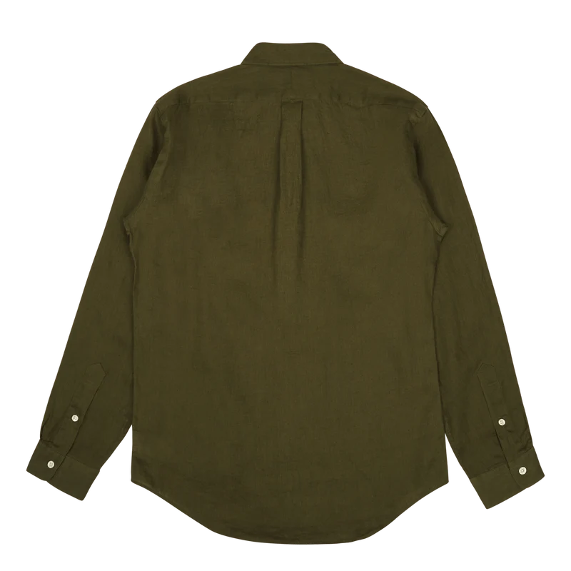 Custom Fit Linen Shirt Dark Sage