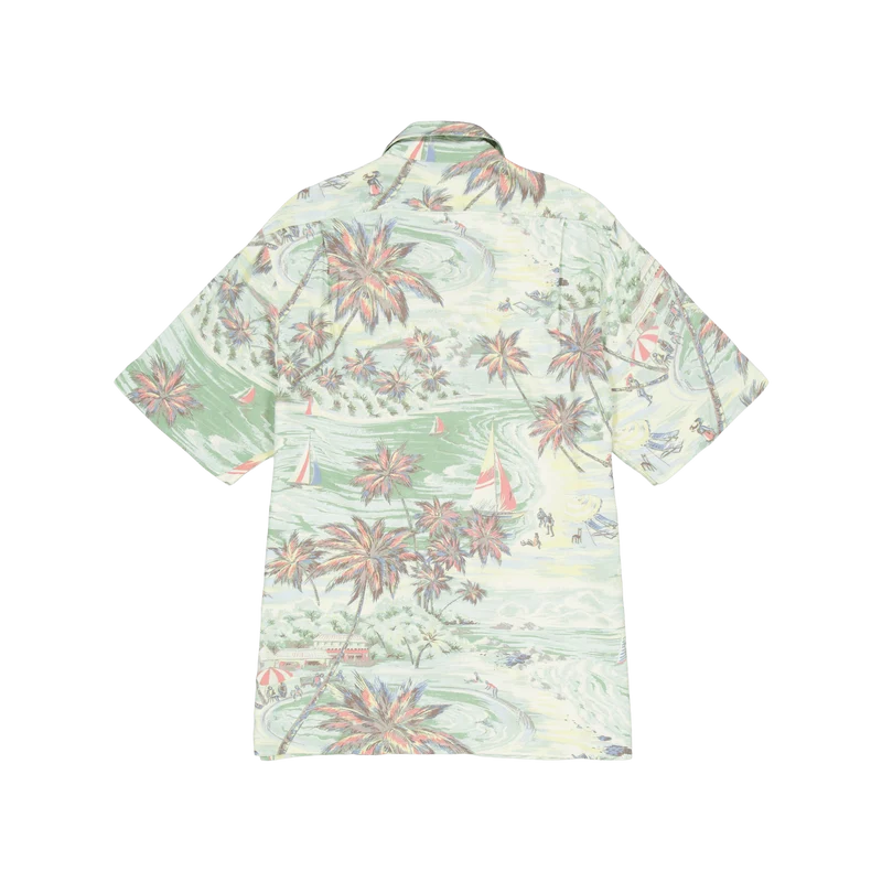 Classic Fit Printed Poplin Camp Shirt Hawaiian Beach Bazaar