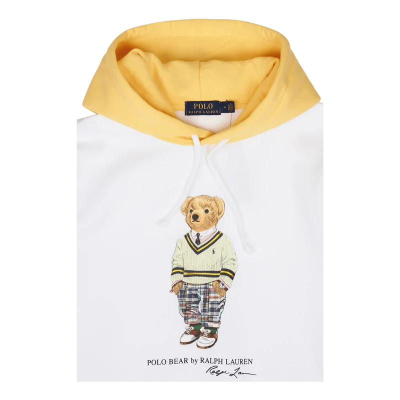Polo Bear Color-Blocked Fleece Hoodie Sp23 White Mlt Prp Hptn Bear