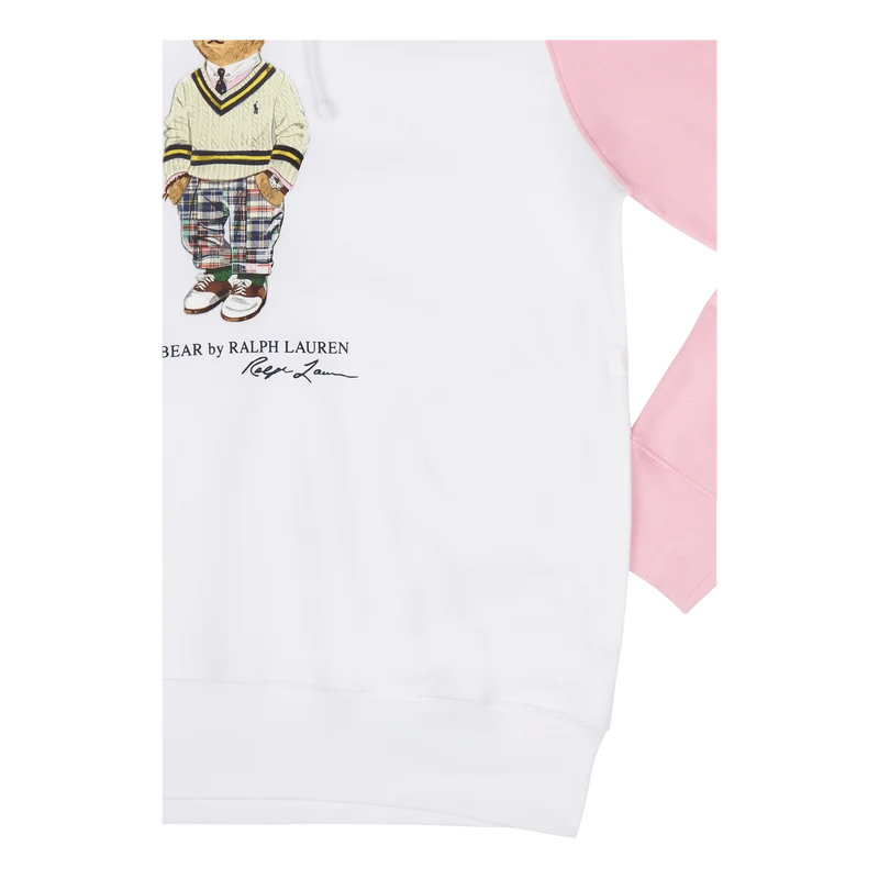 Polo Bear Color-Blocked Fleece Hoodie Sp23 White Mlt Prp Hptn Bear