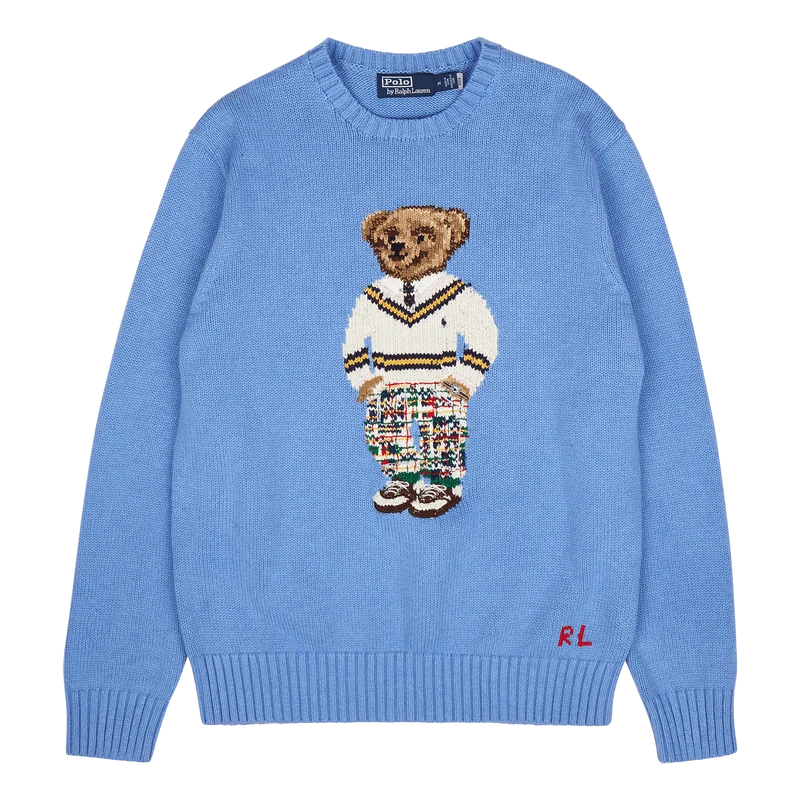 Polo Bear Cotton Sweater Soft Royal