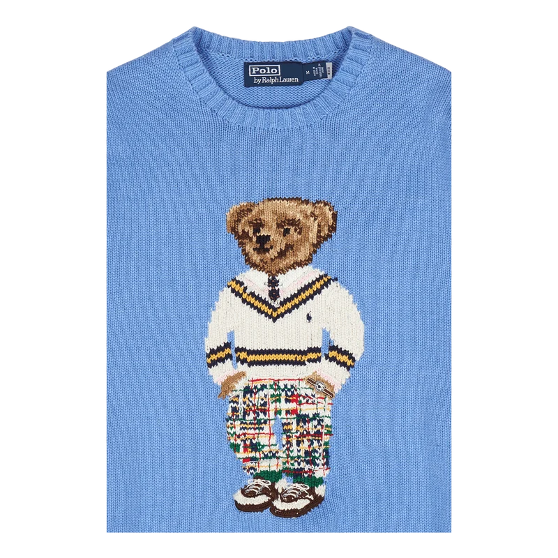 Polo Bear Cotton Sweater Soft Royal