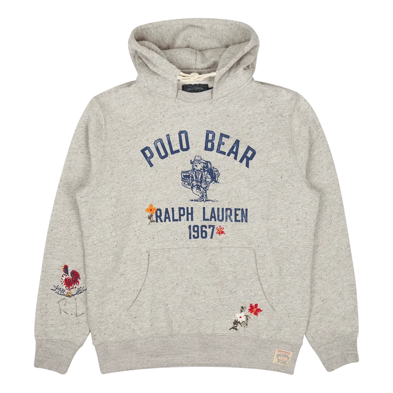 Polo Bear Fleece Hooded Sweatshirt Brooklyn Htr/Dark Vintage Htr