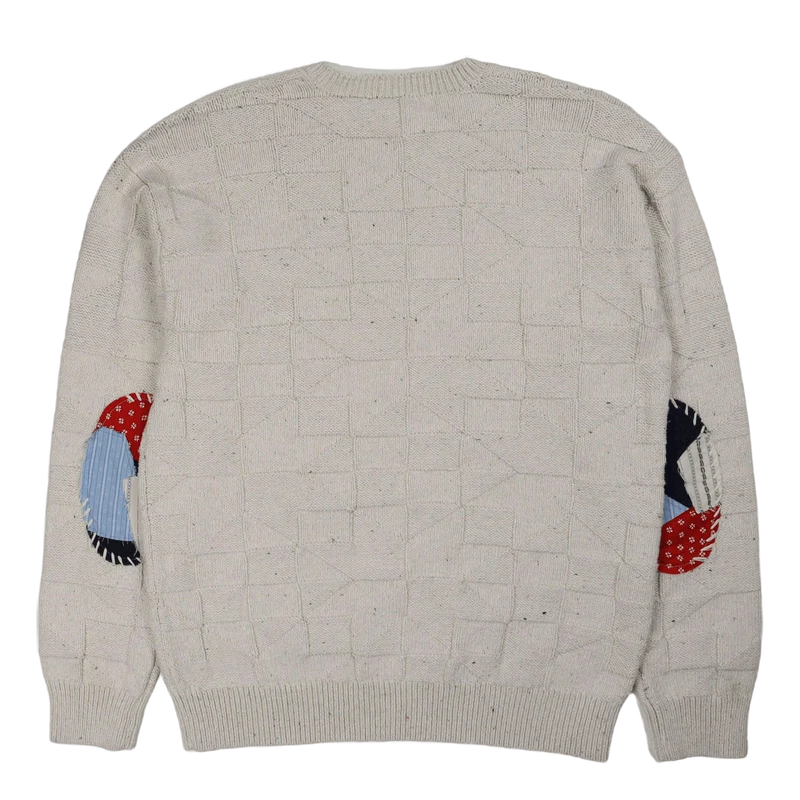 Cotton-Blend Flag Sweater Cream Multi