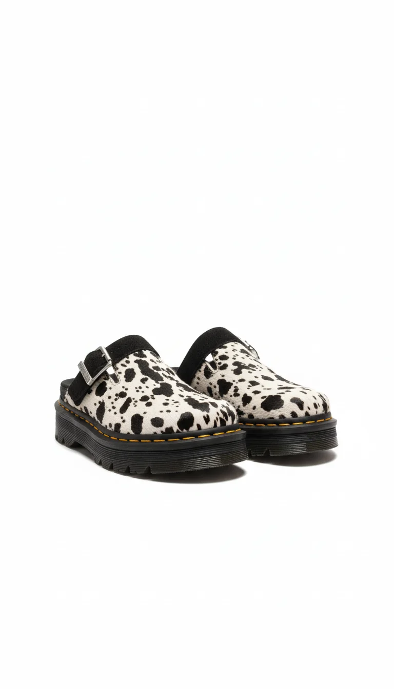 Zebzag Mule Print Hair On cream+black dalmatian