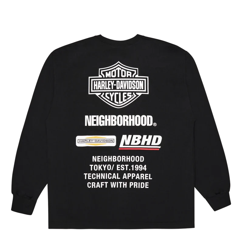 H-d . Crewneck Ls . Co Black