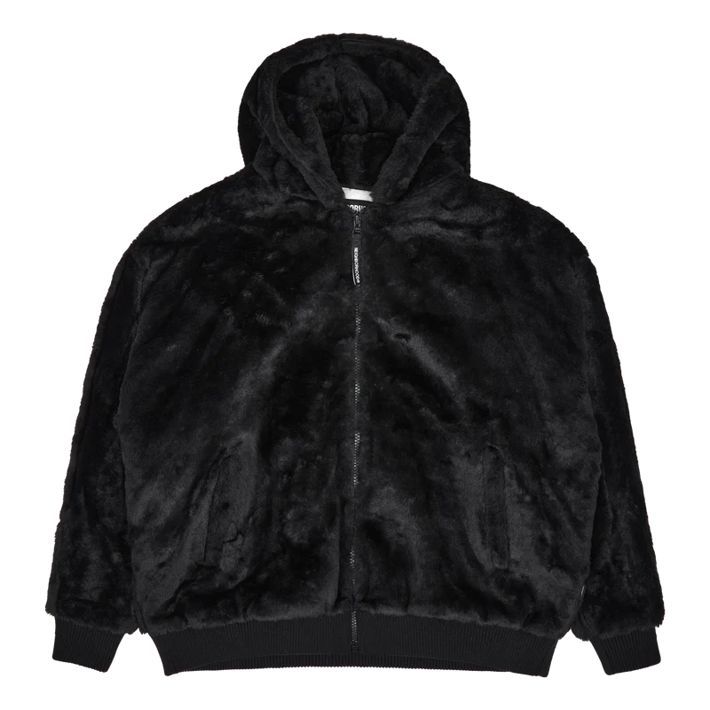 Fur Hooded Jk . Ac Black