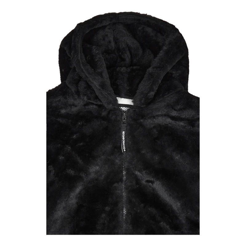 Fur Hooded Jk . Ac Black