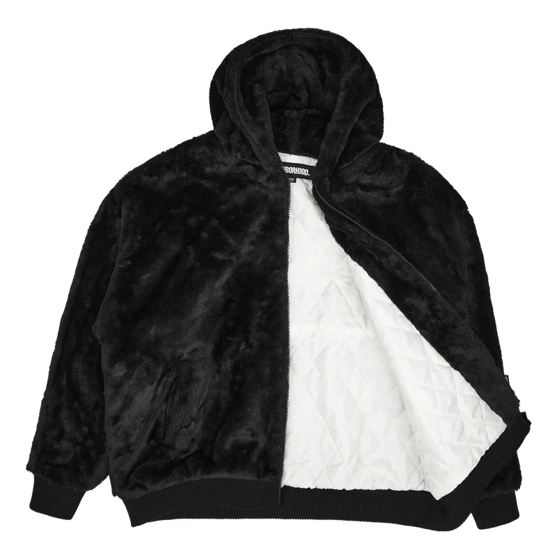 Fur Hooded Jk . Ac Black