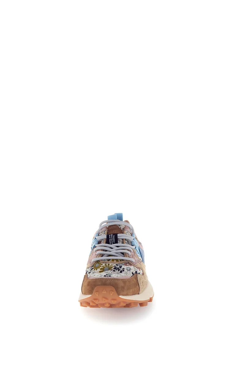 Yamano 3 Woman Suede/Jaquard Flowers Print light brown beige lig